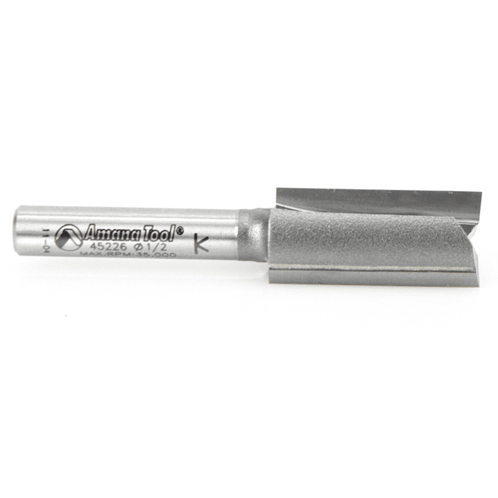 Amana 1/4" Shank Straight Plunge Bit with Superior Geometric Design for Smooth Surfaces on Woodworking Projects