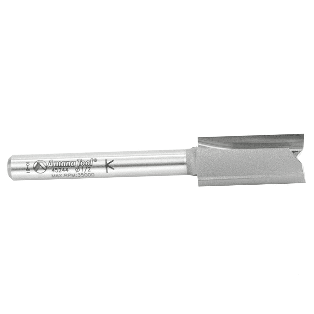 Clean cuts with Amana's 1/2" x 2-13/16" High Production Straight Plunge Router Bit