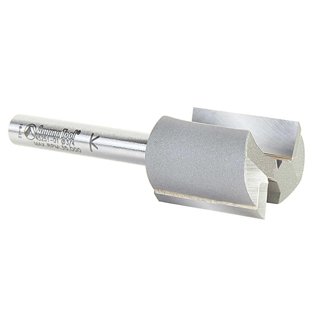 Amana 3/4"x2-5/8" high production straight plunge router bit with 1/4" shank