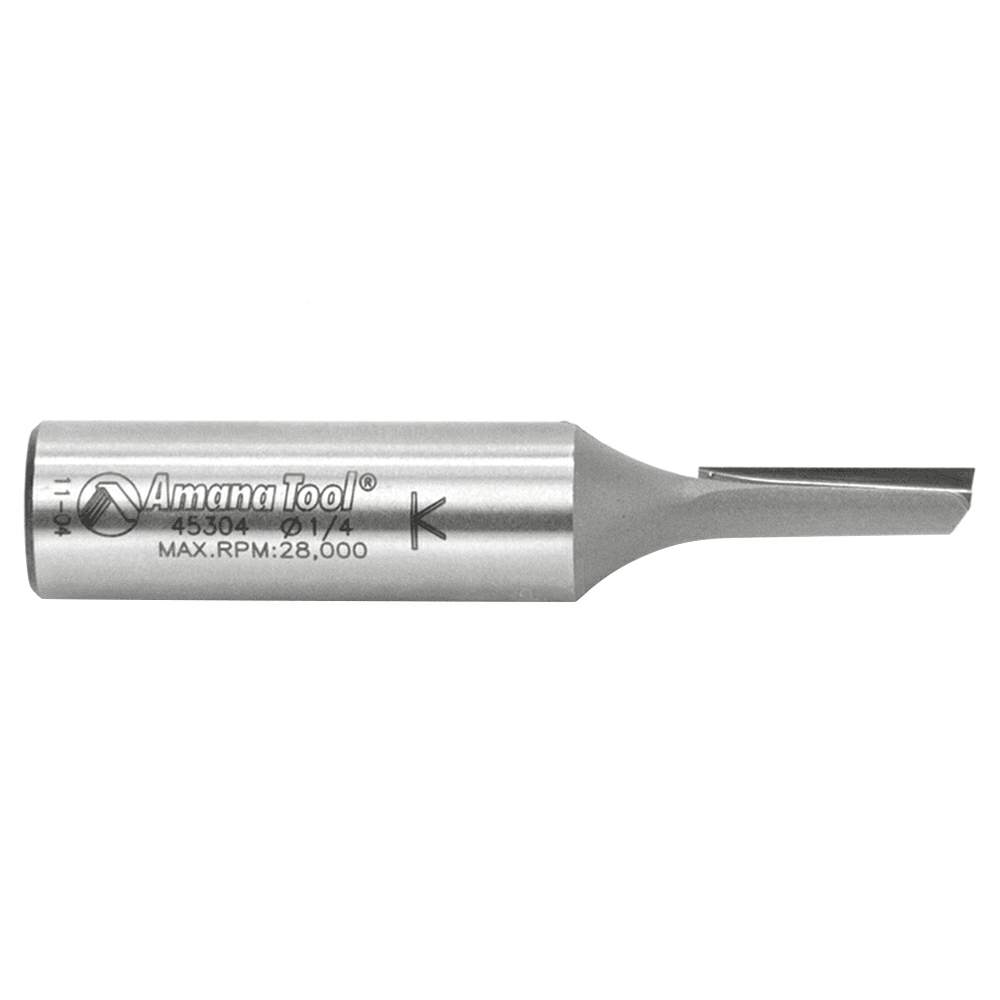 Amana 1/4" x 2-1/2" High Production Straight Plunge Router Bit - Side View