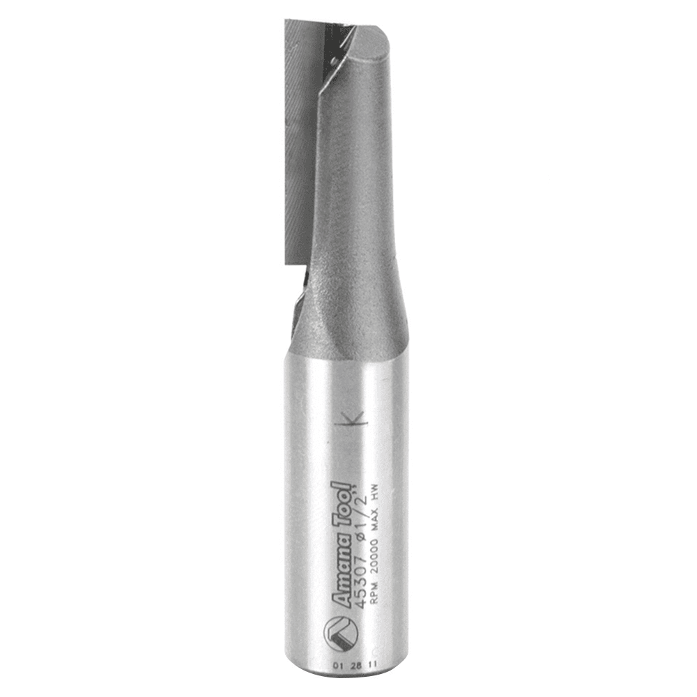 Amana 1/2" x 2-3/8" High Production Straight Plunge Router Bit with 1 Flute and 1/2" Shank