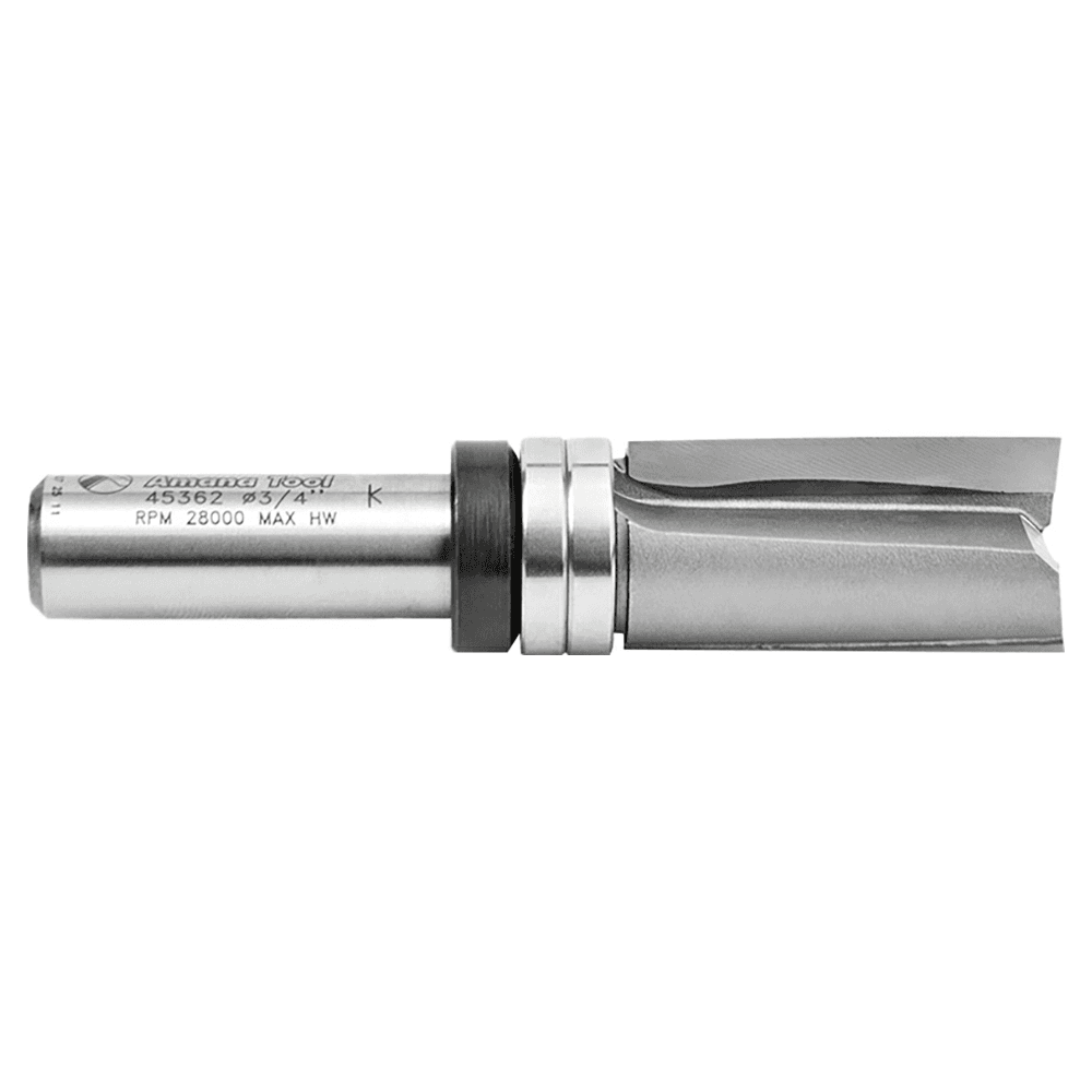 Amana 3/4" x 3-1/2" Down Shear Flush Trim Plunge Template Router Bit with Upper Ball Bearing