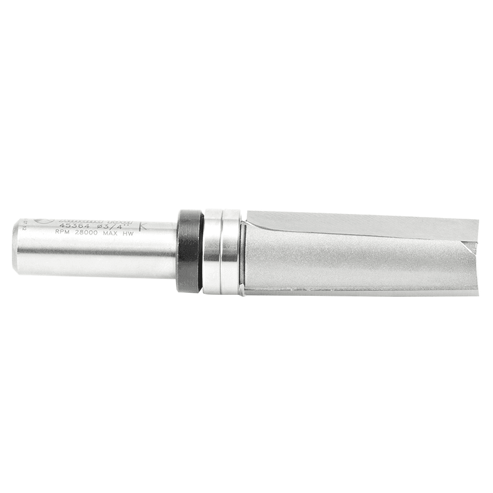 Amana 3/4" x 4" Down-Shear Plunge Template Bit with 2-Flute and 1/2" Shank - Side View