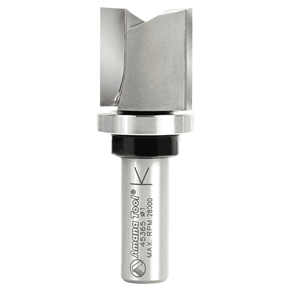 Amana 1" x 2-3/4" Flush Trim Plunge Router Bit with Ball Bearing for Accurate Cuts