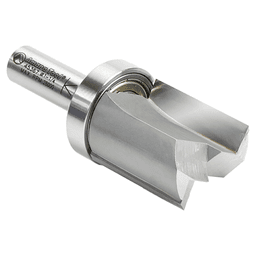 Versatile router bit for template and pattern routing with 2-flute design
