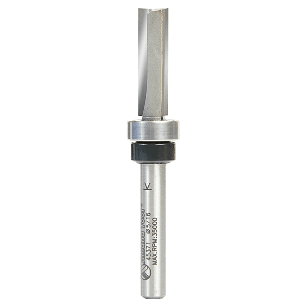 2" Flush Trim Plunge Template Router Bit with Oversized Upper Ball Bearing, 2-Flute, 1/2" Shank - Main Image