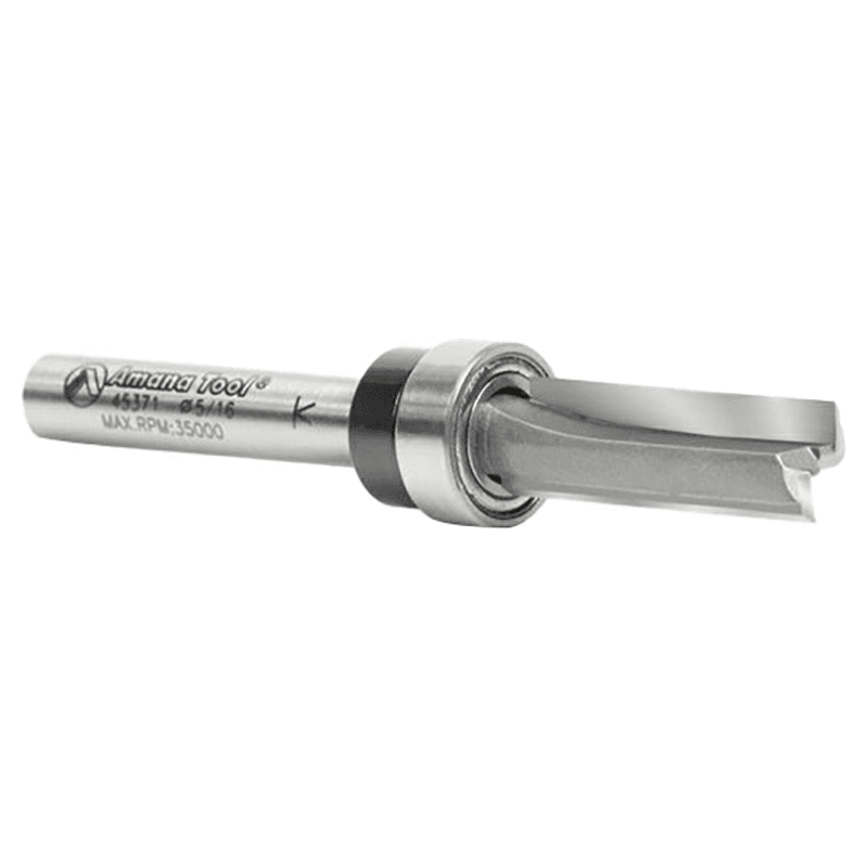 Amana Flush Trim Plunge Router Bit with Oversized Upper Ball Bearing, 1/4" Shank