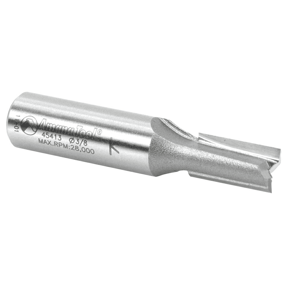 Amana 3/8" x 2-1/2" High Production Straight Plunge Router Bit on Wood