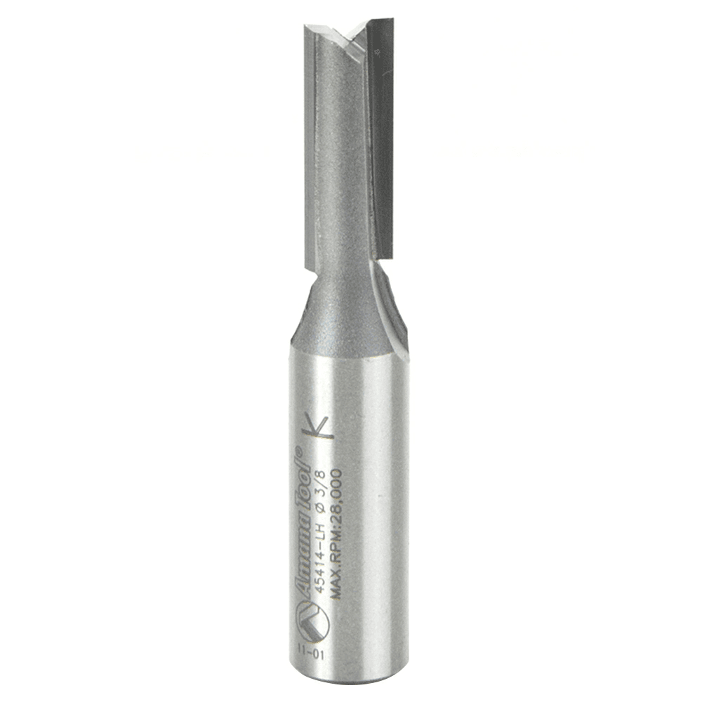 Amana 3/8" x 2-3/4" Left Hand Straight Plunge Router Bit with 2-Flute and 1/2" Shank