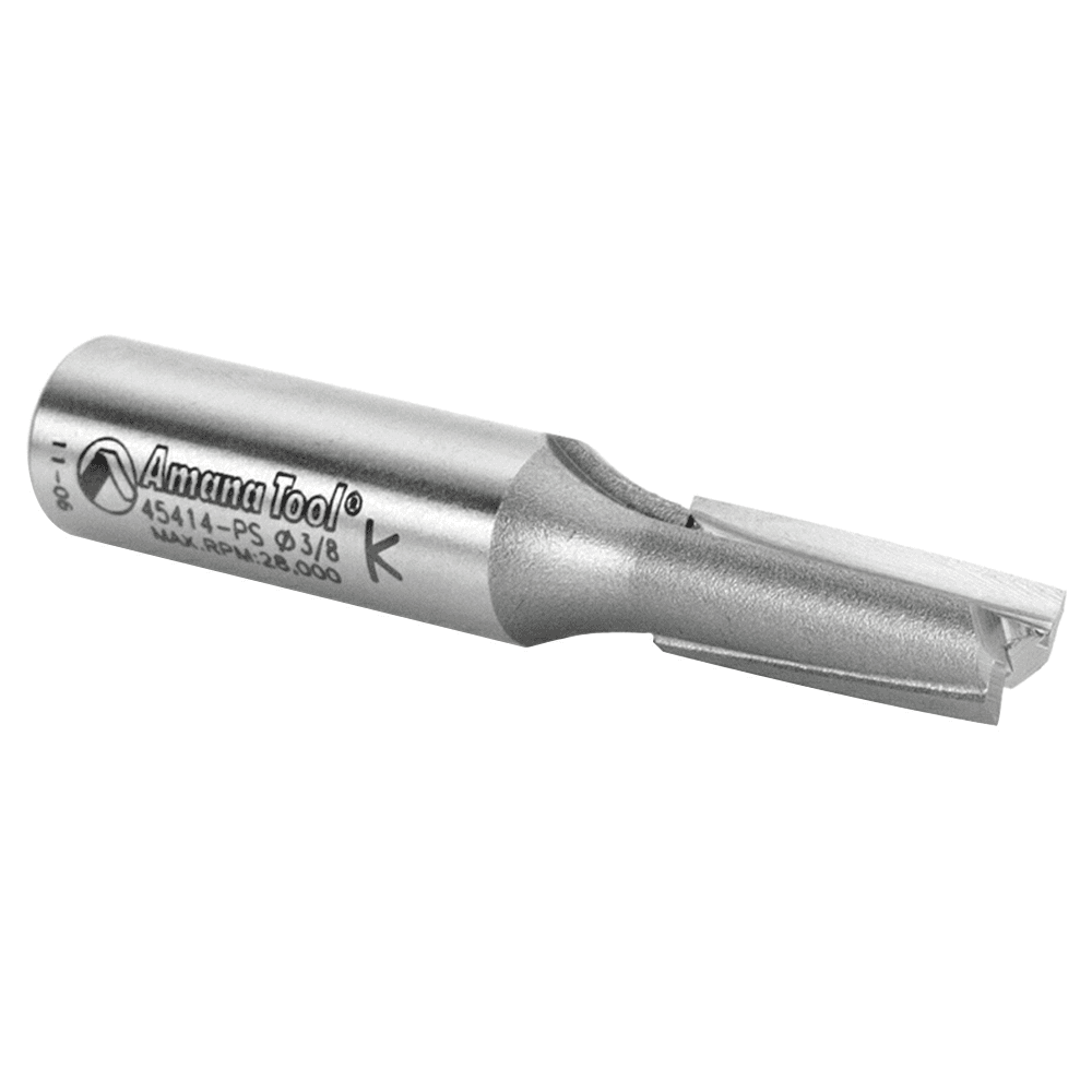 Efficiently Augers Chips Away from Router - Amana 3&#730; Production Shear Router Bit