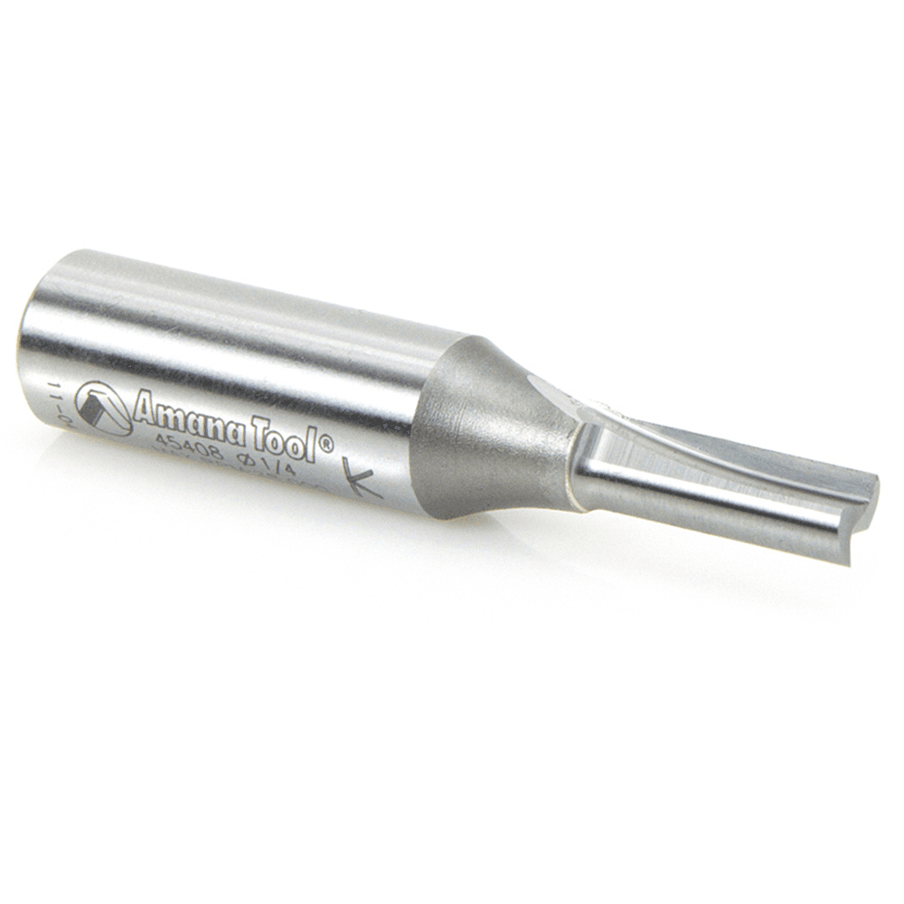 Amana Two-Flute Straight Plunge Bit with Advanced Grinding Technology for Super Clean Cuts