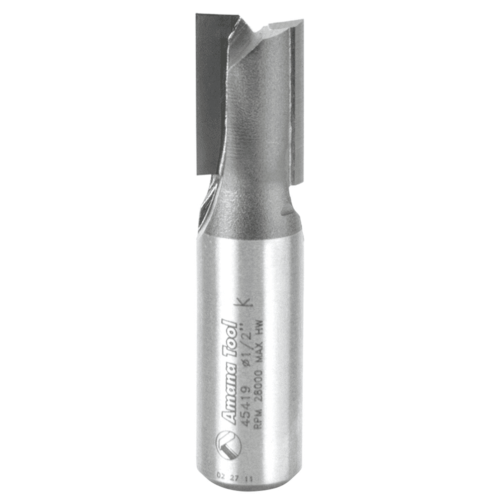 Amana 1/2" x 2-1/4" High Production Straight Plunge Router Bit with 2 Flutes