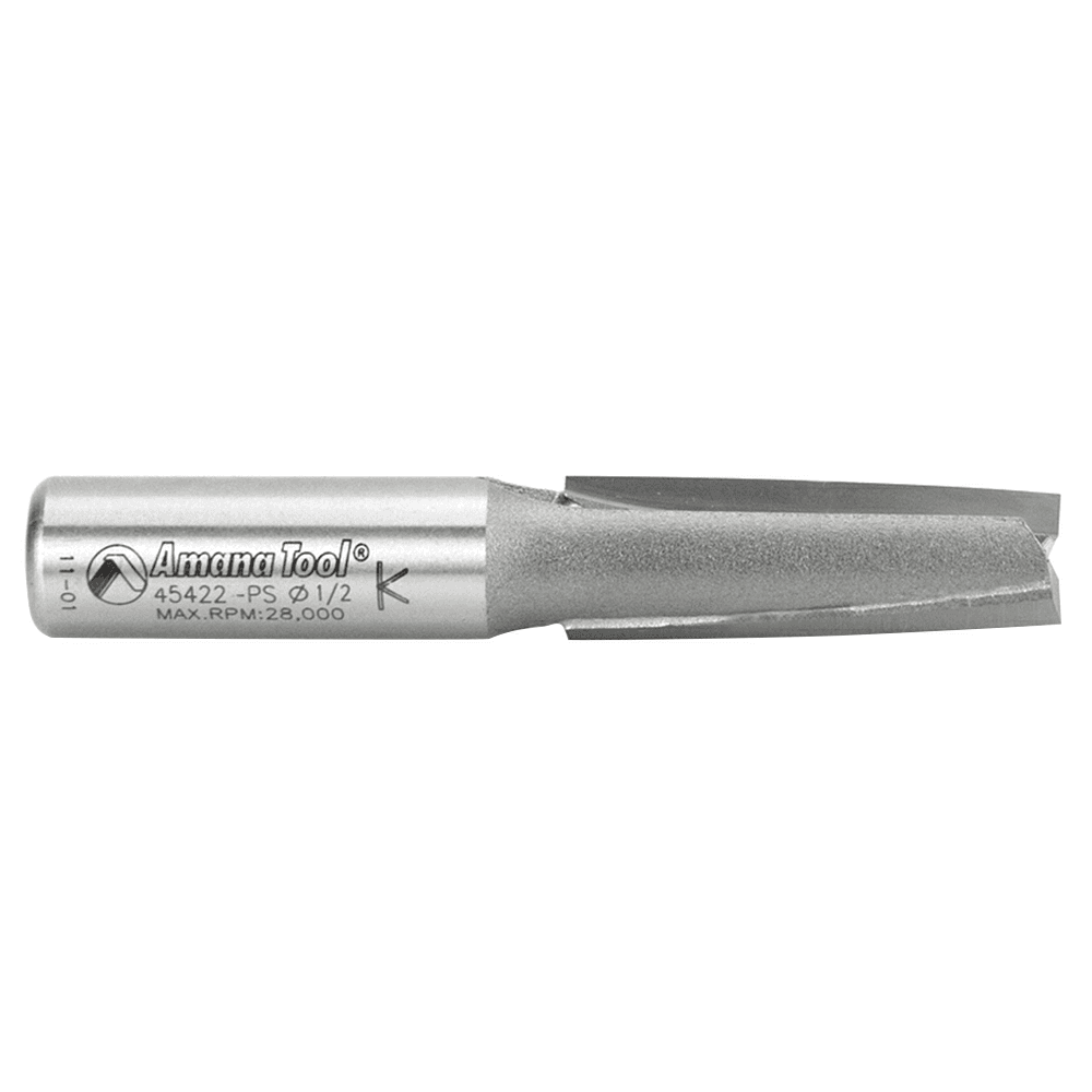 Amana 1/2" x 3-1/8" Shear Plunge Router Bit for Composition Board and Melamine