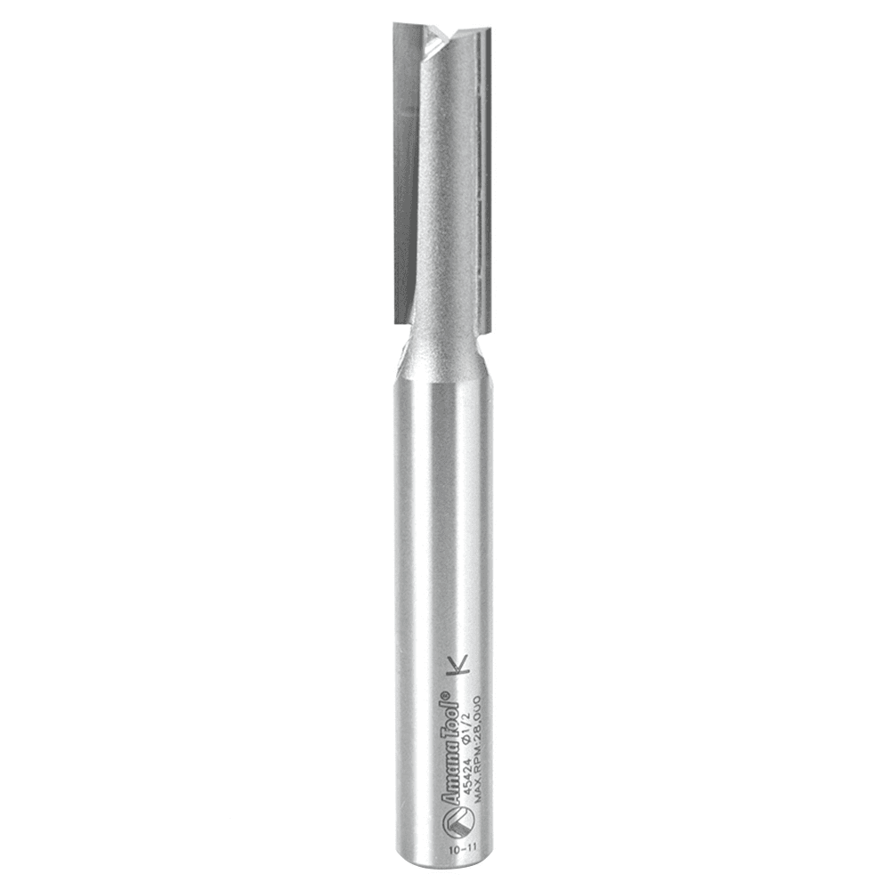 Amana 1/2" x 4-1/4" Straight Plunge Router Bit - 2-Flute - 1/2" Shank - Superior Geometric Design