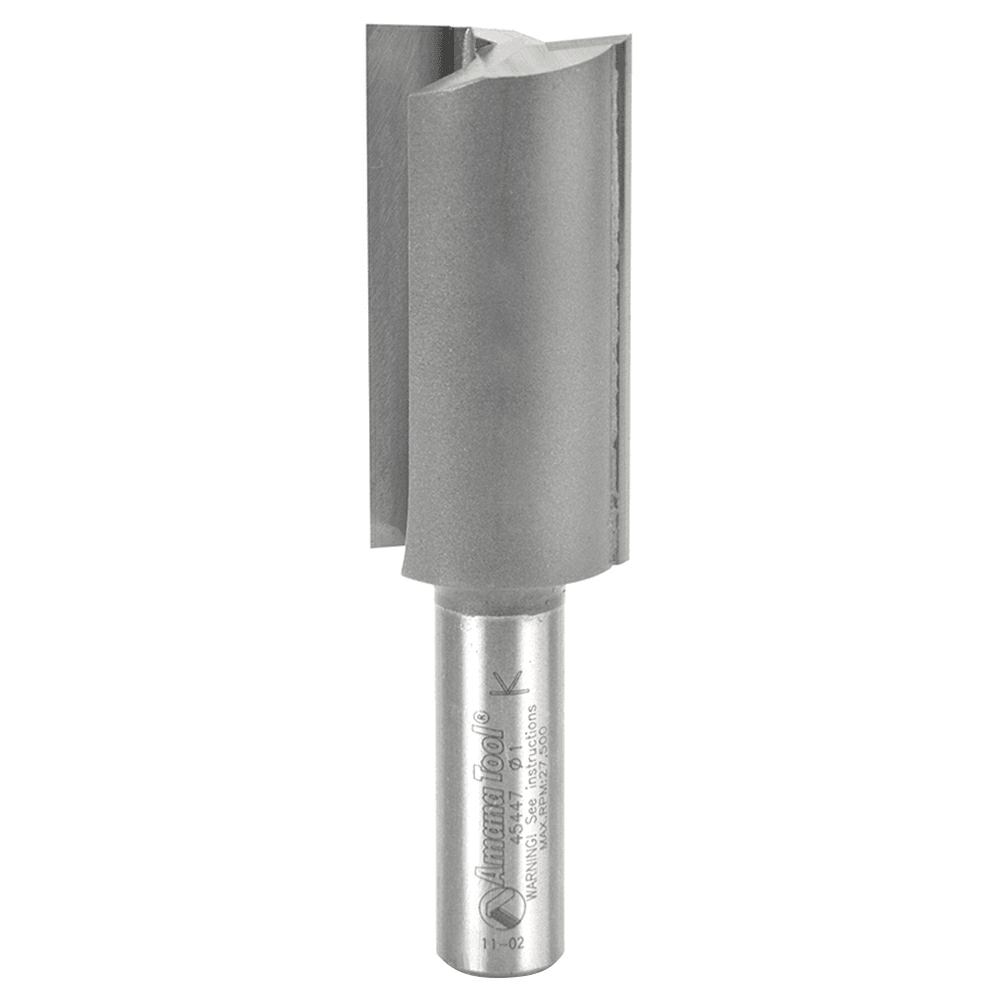 Amana 1" x 3-5/8" High Production Straight Plunge Router Bit, 2-Flute, 1/2" Shank