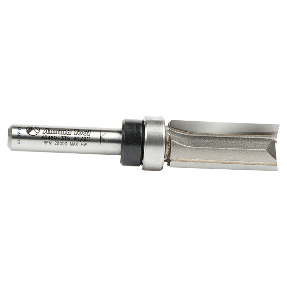 Flush Trim Plunge Template Router Bit with 3-Flute Design