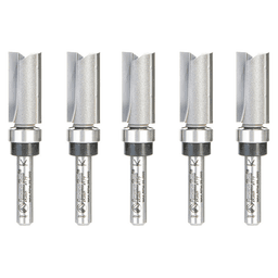 1/2" x 1" 5 Pack Carbide Tipped Flush Trim Bit, 2-Flute, 1/4" Shank with Upper BB Alt 1 - Image