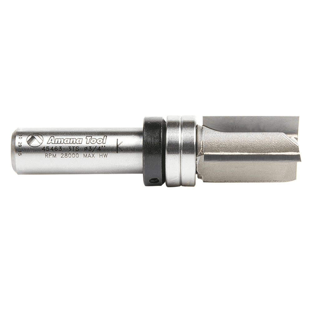 Amana router bit with ball bearing pilot for template routing