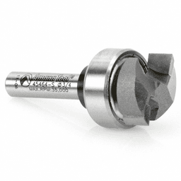 Amana plunge-cutting straight router bit with ball-bearing pilot for internal cuts