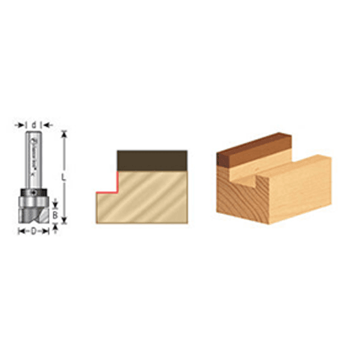 Versatile Amana router bit for template and pattern routing of parts and joints