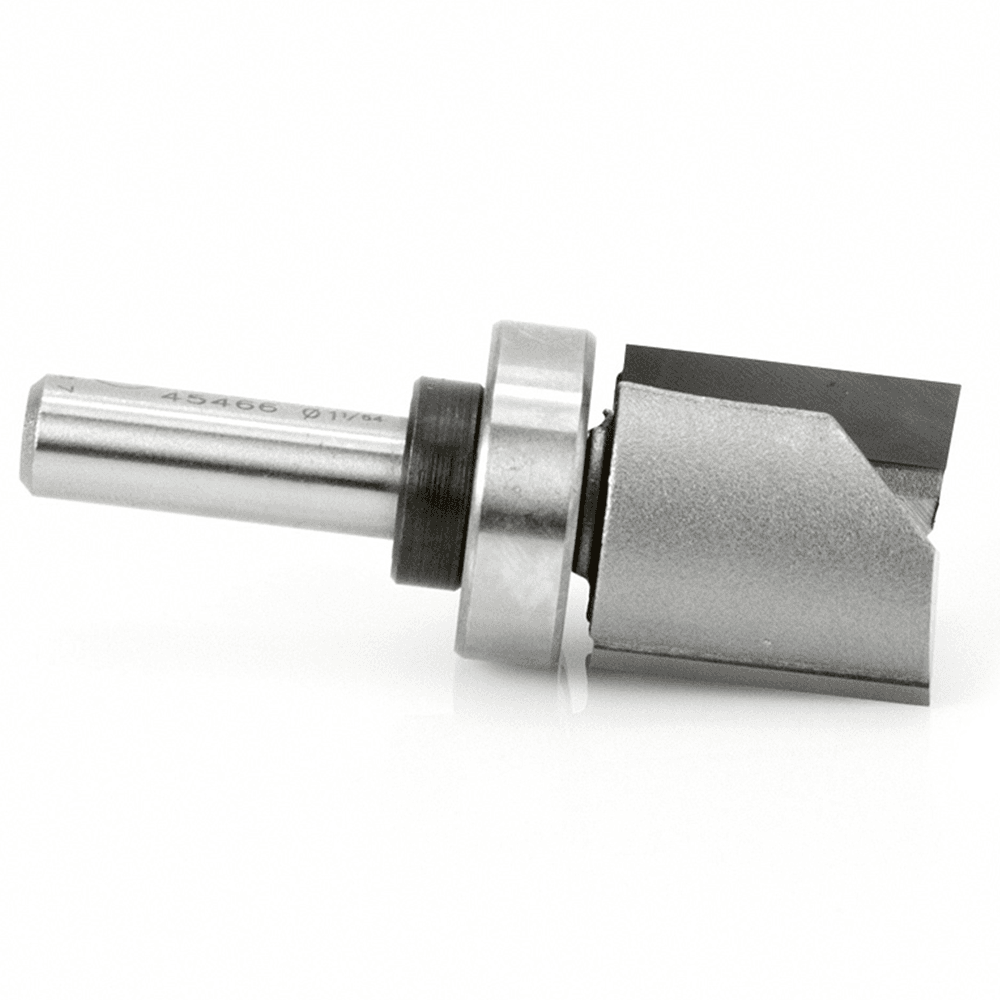 Double Flute Router Bit with Upper Ball Bearing for Template Routing