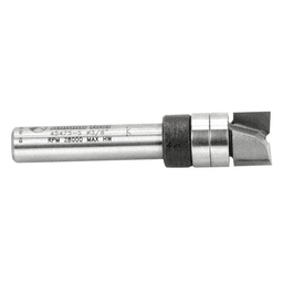 Amana 3/8" x 1-3/4" Flush Trim Plunge Template Router Bit, 2 Upper Ball Bearing, 2-Flute, 1/4" Shank