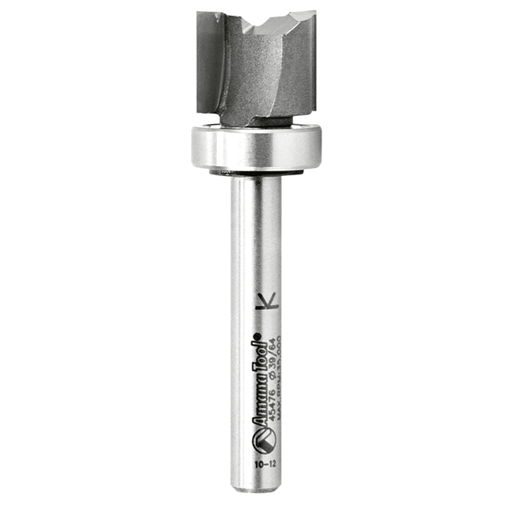 Amana 0.615" x 2-1/4" straight plunge router bit with 2-flute and 1/4" shank