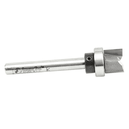 Amana Flush Trim Plunge Template Router Bit with Oversized Upper Ball Bearing - In Action