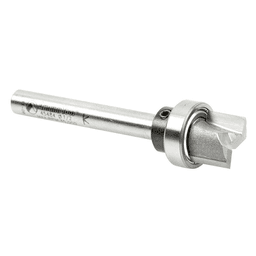 Close-up of Amana 1/2" x 2-1/2" Flush Trim Plunge Template Router Bit with Oversized Upper Ball Bearing
