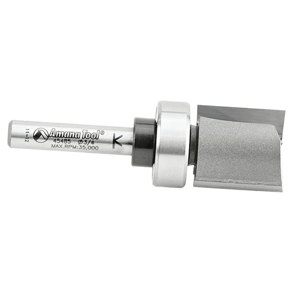 Amana's versatile router bit being used in both handheld and table-mounted routers