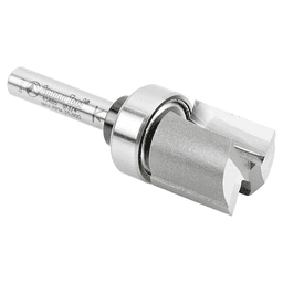 Close-up of the 2-Flute, 1/4" Shank of Amana's Flush Trim Plunge Template Router Bit
