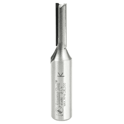 Amana 1/4" Straight Plunge Router Bit with 2 Flutes and 1/2" Shank for Fine Finish