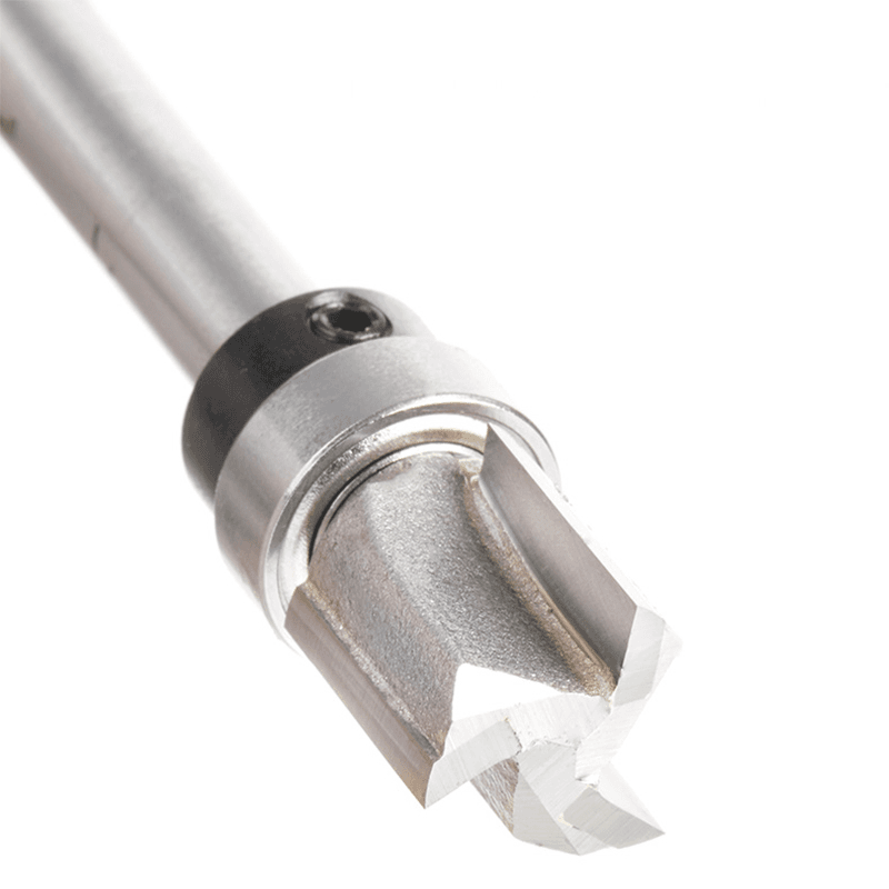 1/2" Dia x 1/2" Carbide Tipped Flush Trim Plunge Template, 1/4 Shank with Upper BB 3 Flute, Router Bit Alt 4 - Image