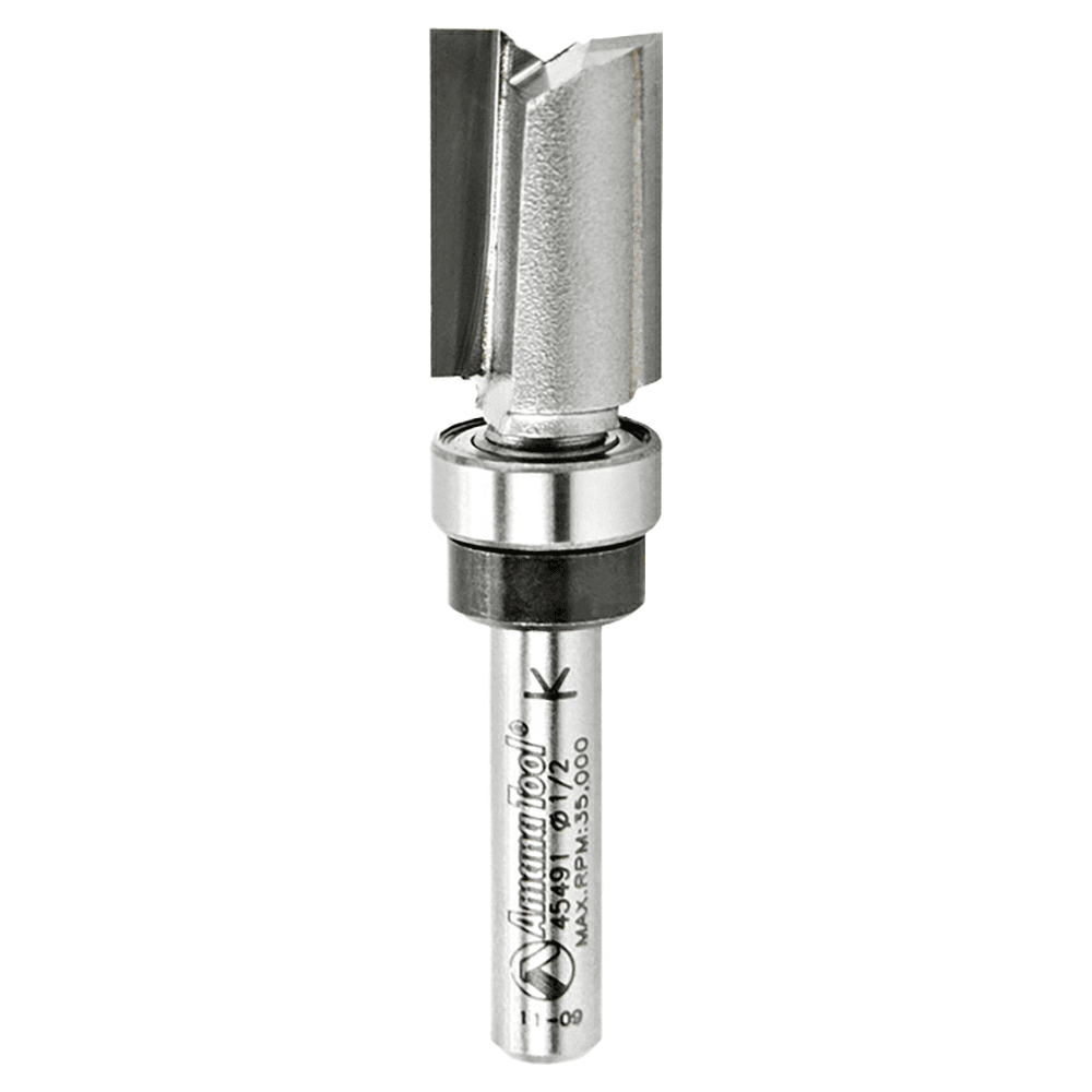 2-Flute 1/4" Shank Router Bit for Template/Pattern Routing