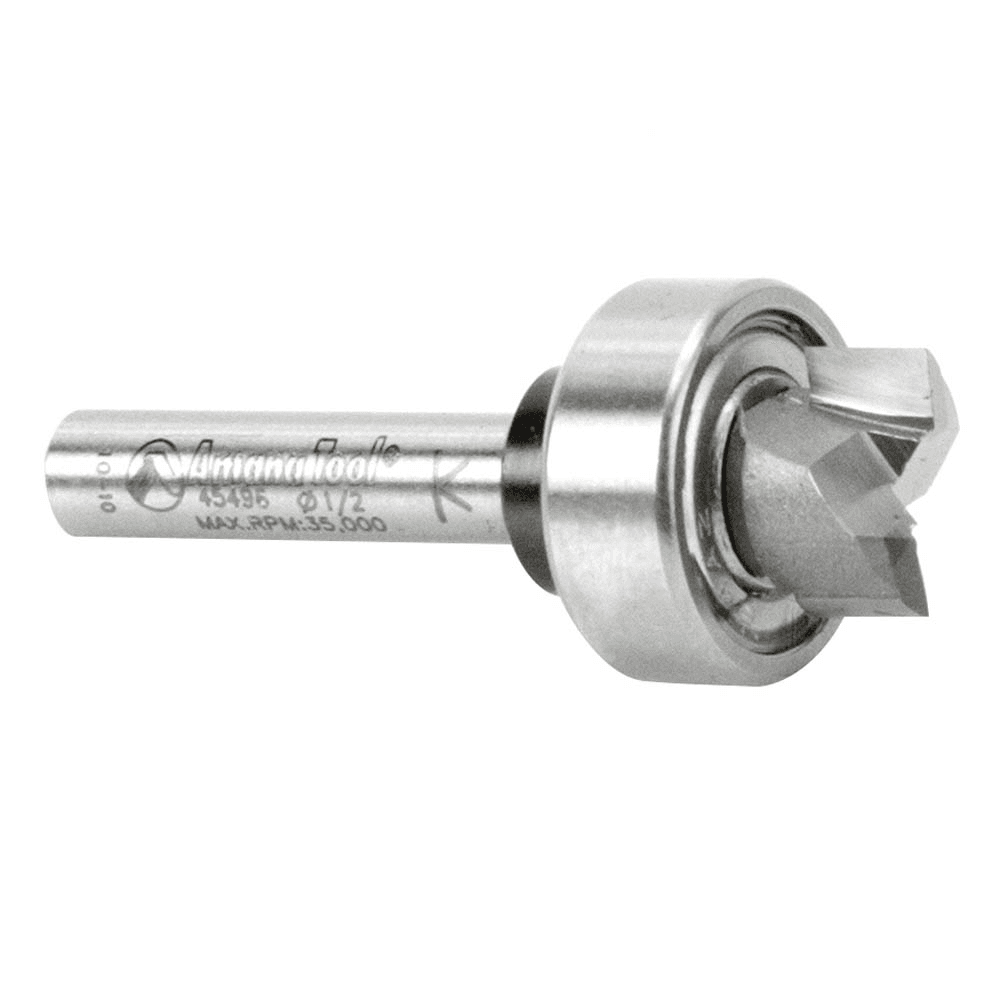 Amana Flush Trim Plunge Template Router Bit with Oversized Upper Ball Bearing