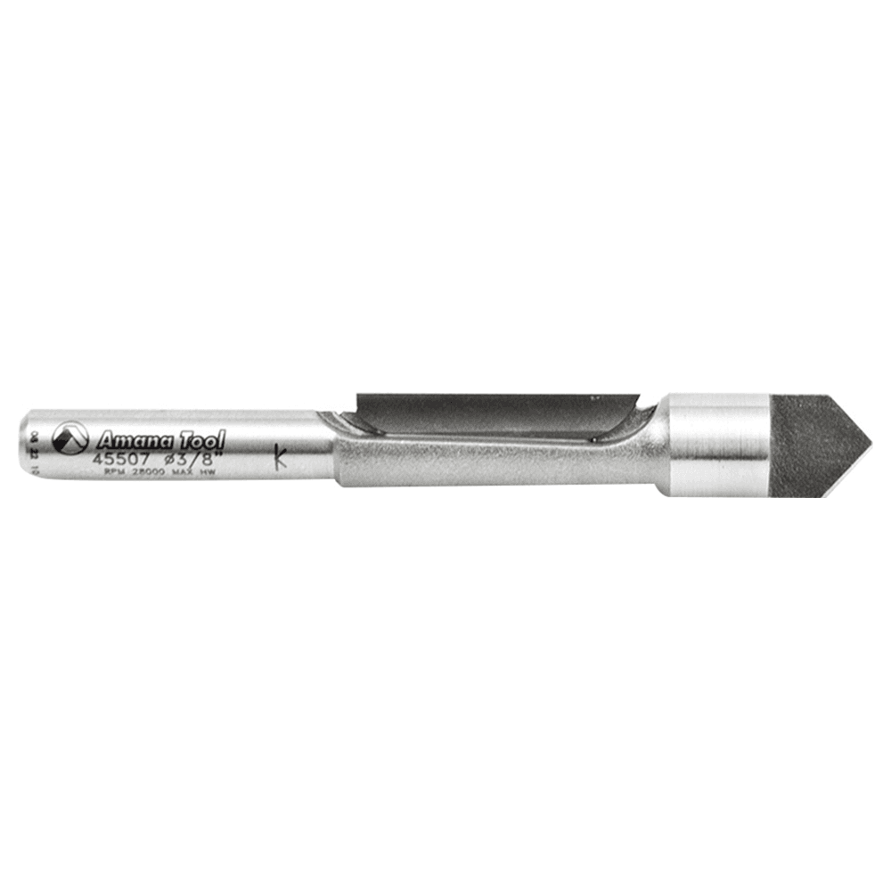 Amana 1-Flute Panel Pilot Bit with Pointed Tip and Integral Solid Pilot for RV Industries