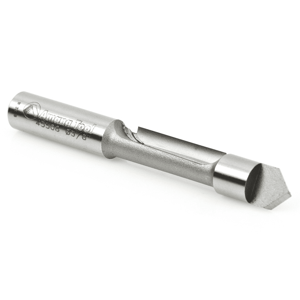 Amana single-flute panel pilot bit cuts fast and produces an excellent finish