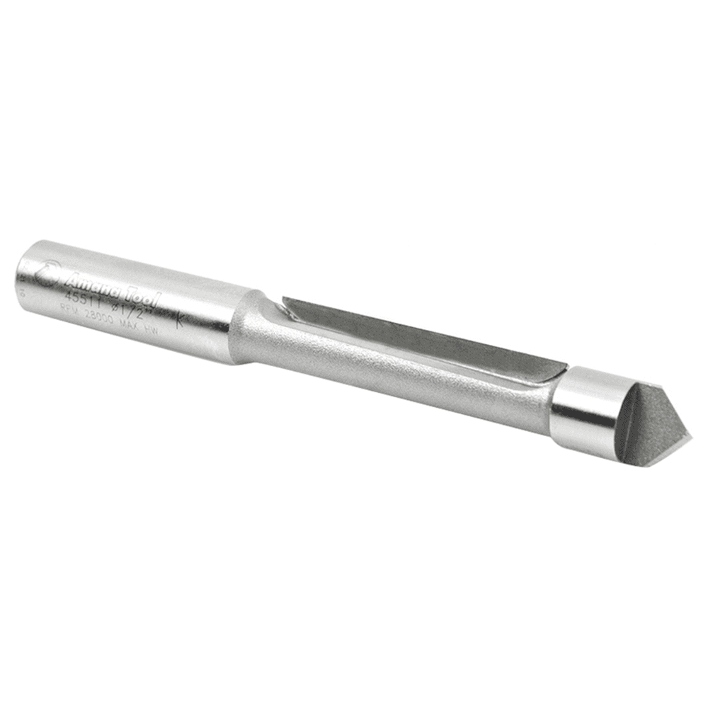 Amana's Single-Flute Panel Pilot Bit with 2" Cutting Height for Fast Cuts and Excellent Finish