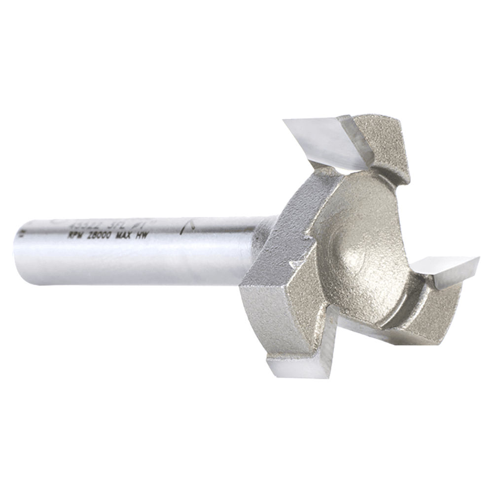 1" x 1/4" Carbide Tipped Spoilboard Surfacing, Rabbeting, Flycutter, Slab Leveler, Surface Planer/Flattening Router Bit, 3-Flute, 1/4" Shank Alt 3 - Image