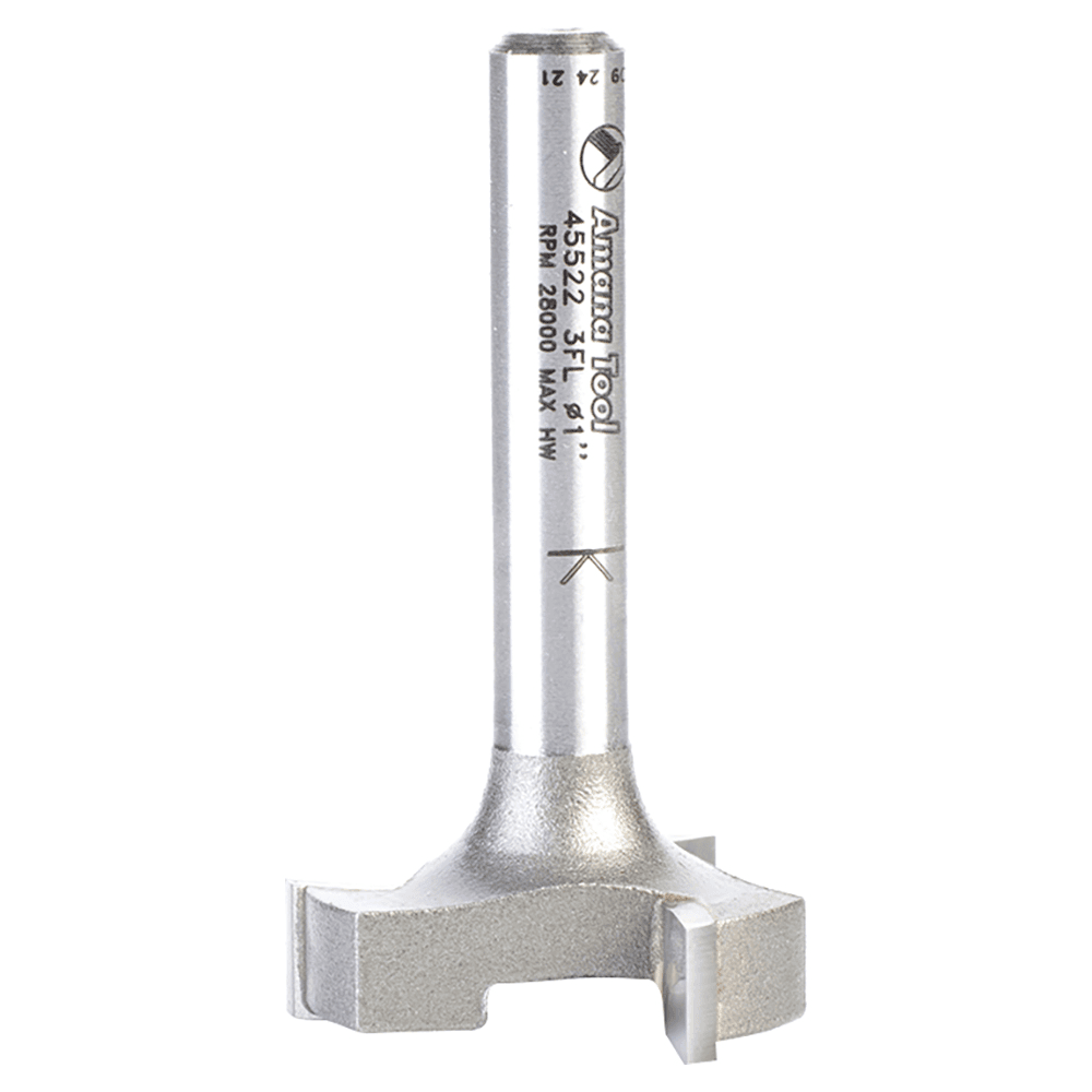 1" x 1/4" Carbide Tipped Spoilboard Surfacing, Rabbeting, Flycutter, Slab Leveler, Surface Planer/Flattening Router Bit, 3-Flute, 1/4" Shank Alt 4 - Image