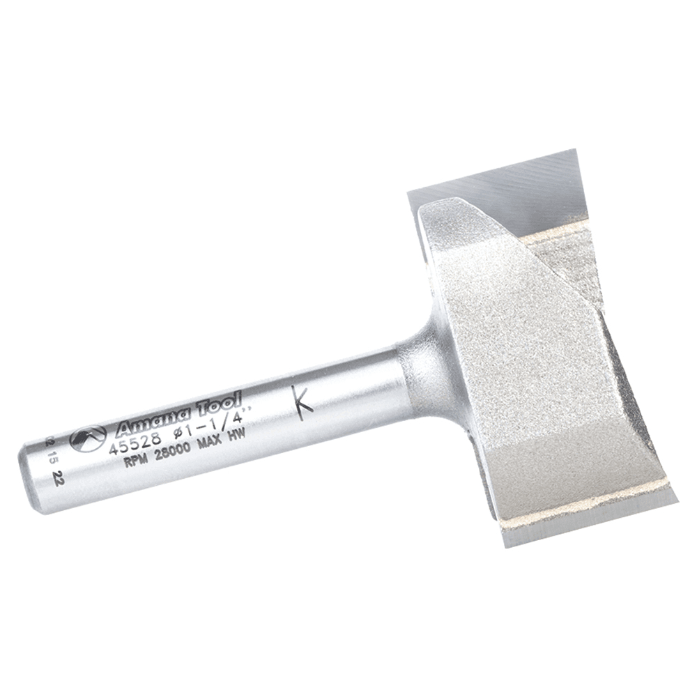 1-1/4" x 9/16" Carbide Tipped Spoilboard Surfacing, Rabbeting, Flycutter, Slab Leveler, Surface Planer/Flattening Router Bit, 2-Flute, 1/4" Shank Alt 2 - Image