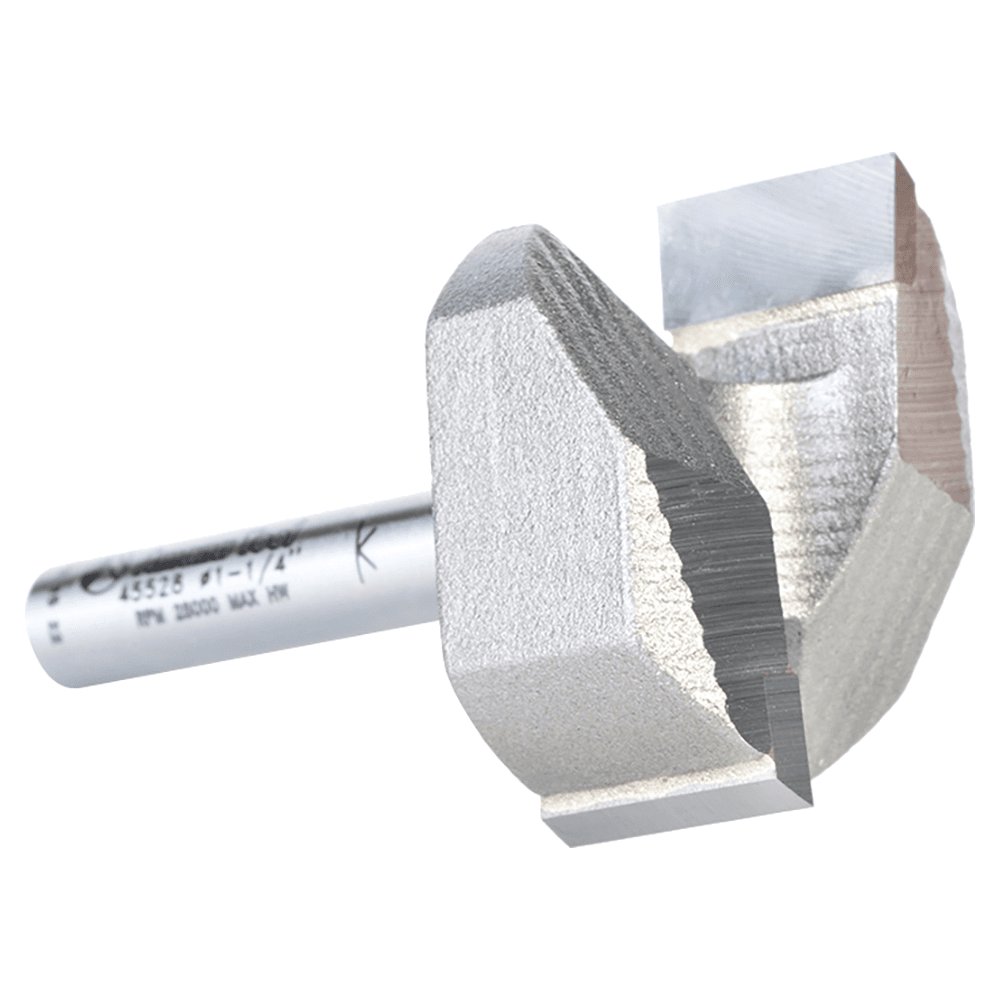 1-1/4" x 9/16" Carbide Tipped Spoilboard Surfacing, Rabbeting, Flycutter, Slab Leveler, Surface Planer/Flattening Router Bit, 2-Flute, 1/4" Shank Alt 3 - Image