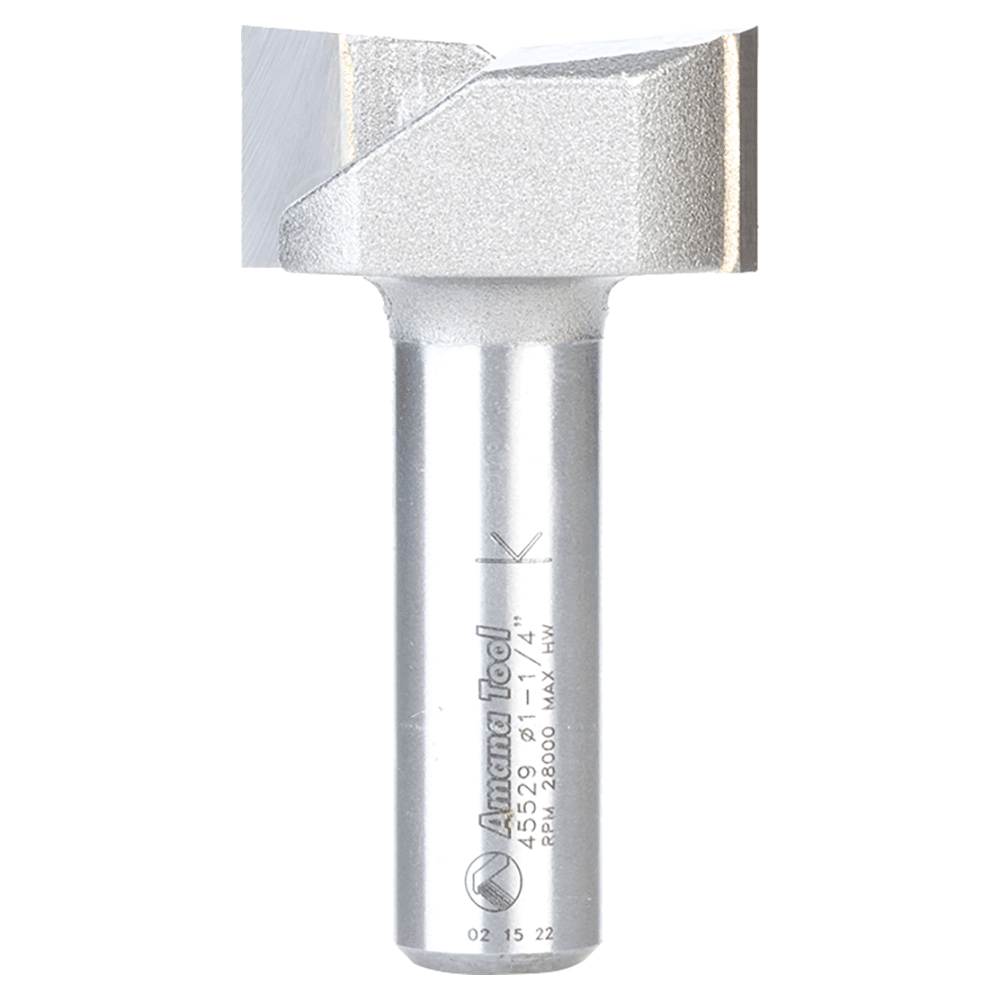 1-1/4" x 9/16" Carbide Tipped Spoilboard Surfacing, Rabbeting, Flycutter, Slab Leveler, Surface Planer/Flattening Router Bit, 2-Flute, 1/2" Shank Main - Image