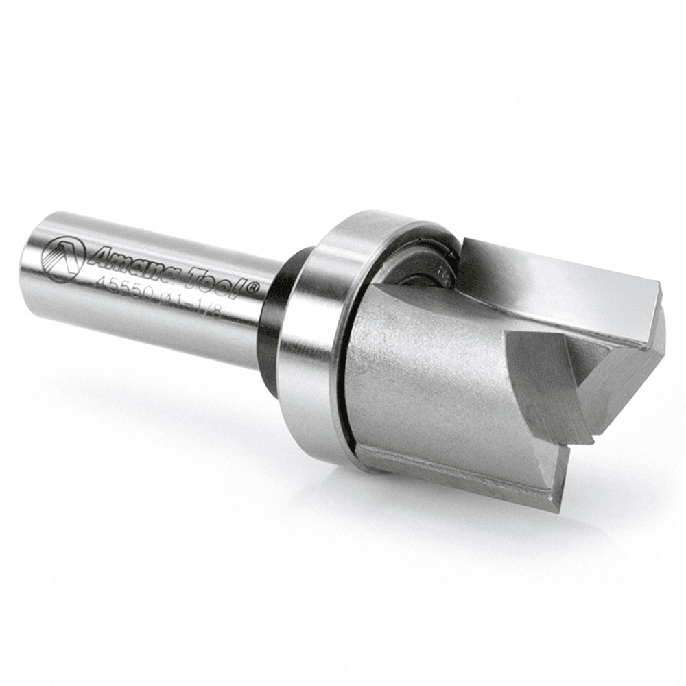 Plunge-Cutting 1-1/8" x 3" Flush Trim Bit with Ball-Bearing Pilot