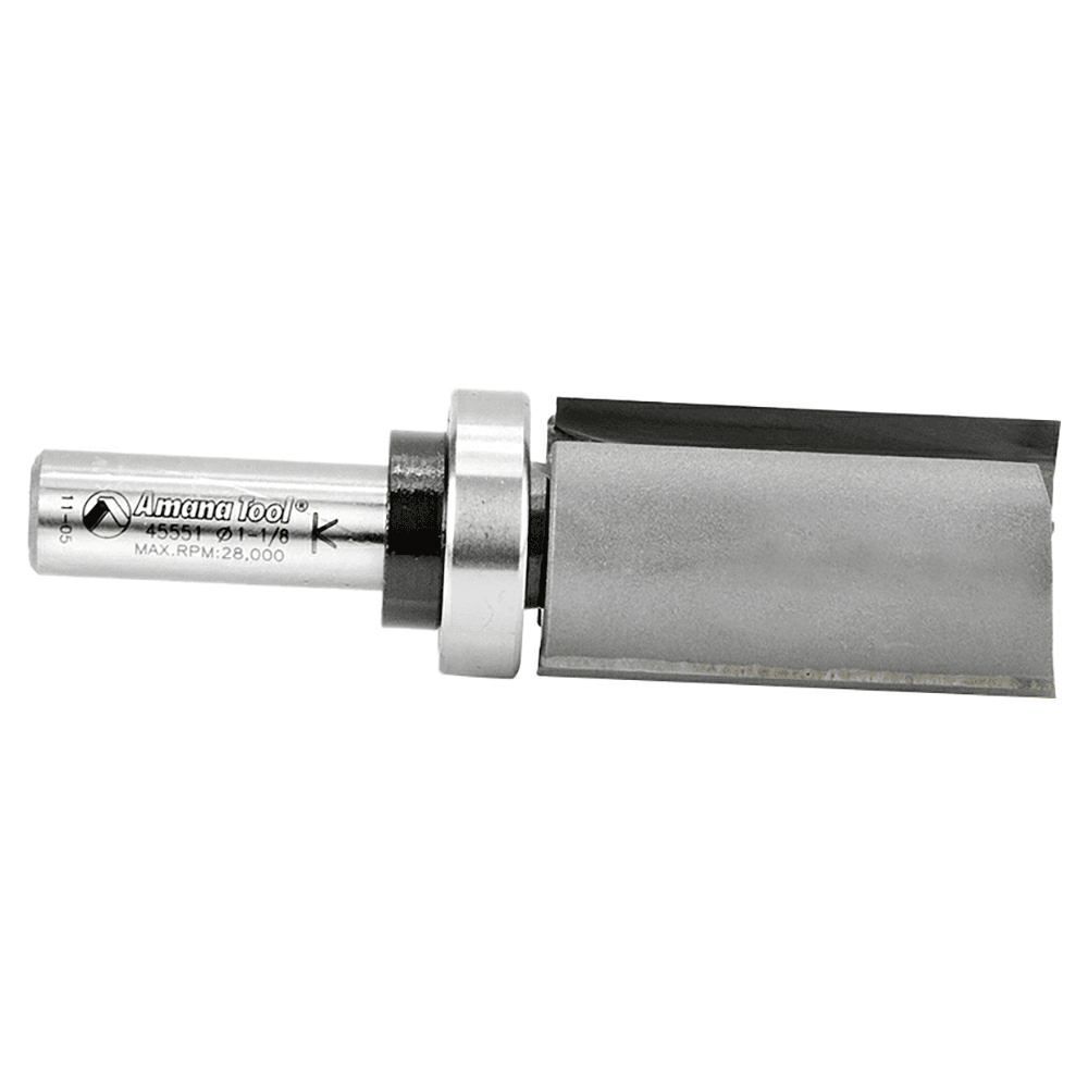 Amana Router Bit with Upper Ball Bearing for Template Routing