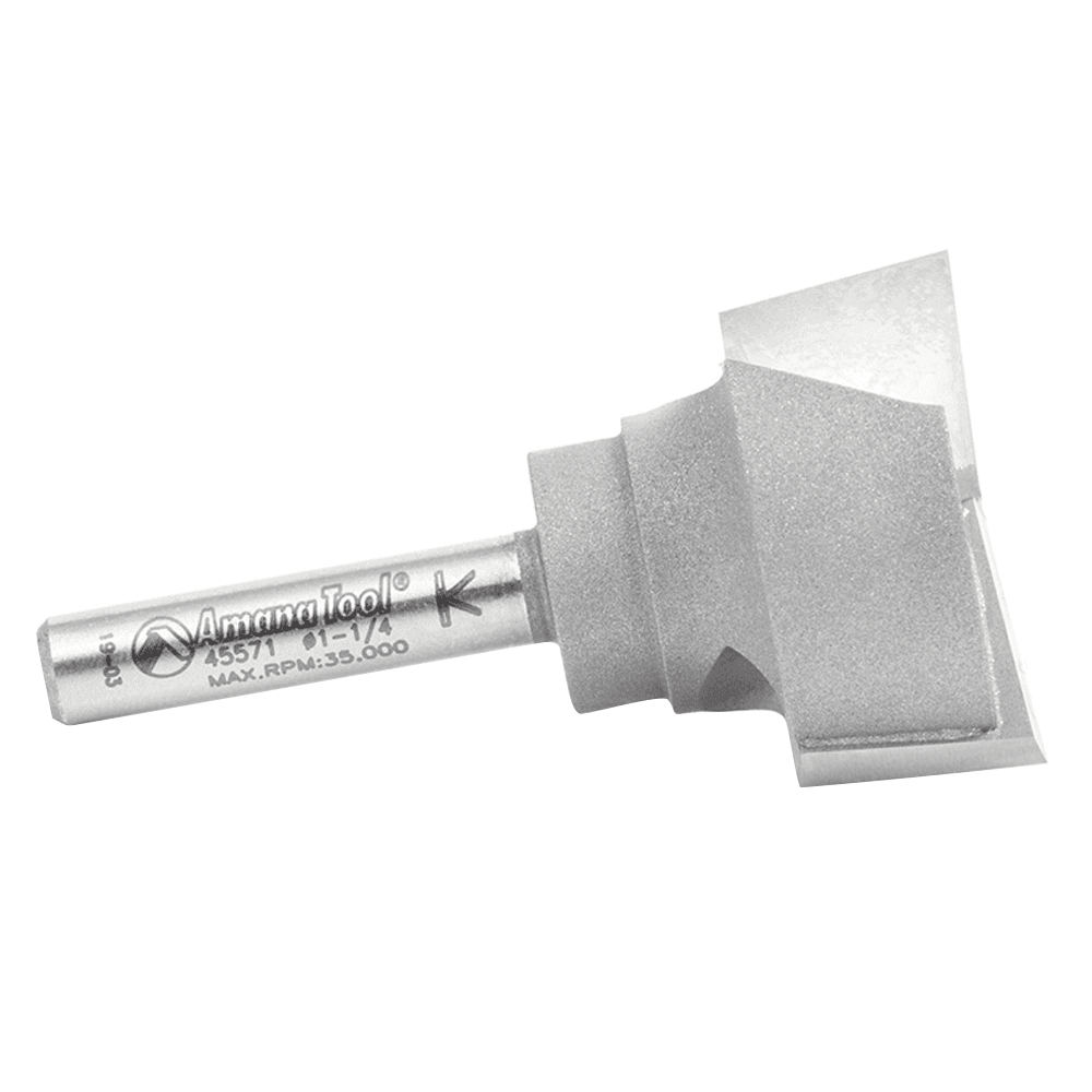 1-1/4" x 2-1/8" Bottom Cleaning/Spoilboard Router Bit, 2-Flute, 1/4" Shank - Alt Image 1
