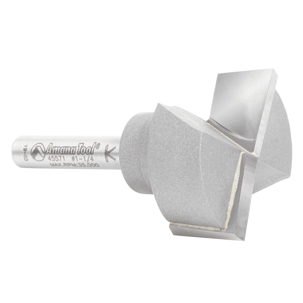 1-1/4" x 2-1/8" Bottom Cleaning/Spoilboard Router Bit, 2-Flute, 1/4" Shank - Alt Image 2
