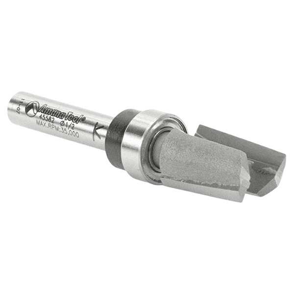 1/2" Dia x 3/4" Carbide Tipped Mortising with Upper Ball Bearing, 2 Flutes, 1/4" Shank Alt 2 - Image