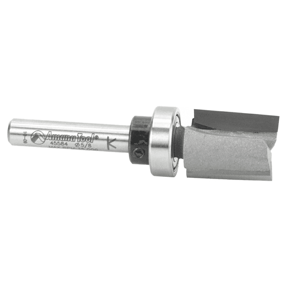 5/8" x 2-3/8" Mortising Router Bit with Upper Ball Bearing, 2-Flute, 1/4" Shank - Alt Image 1