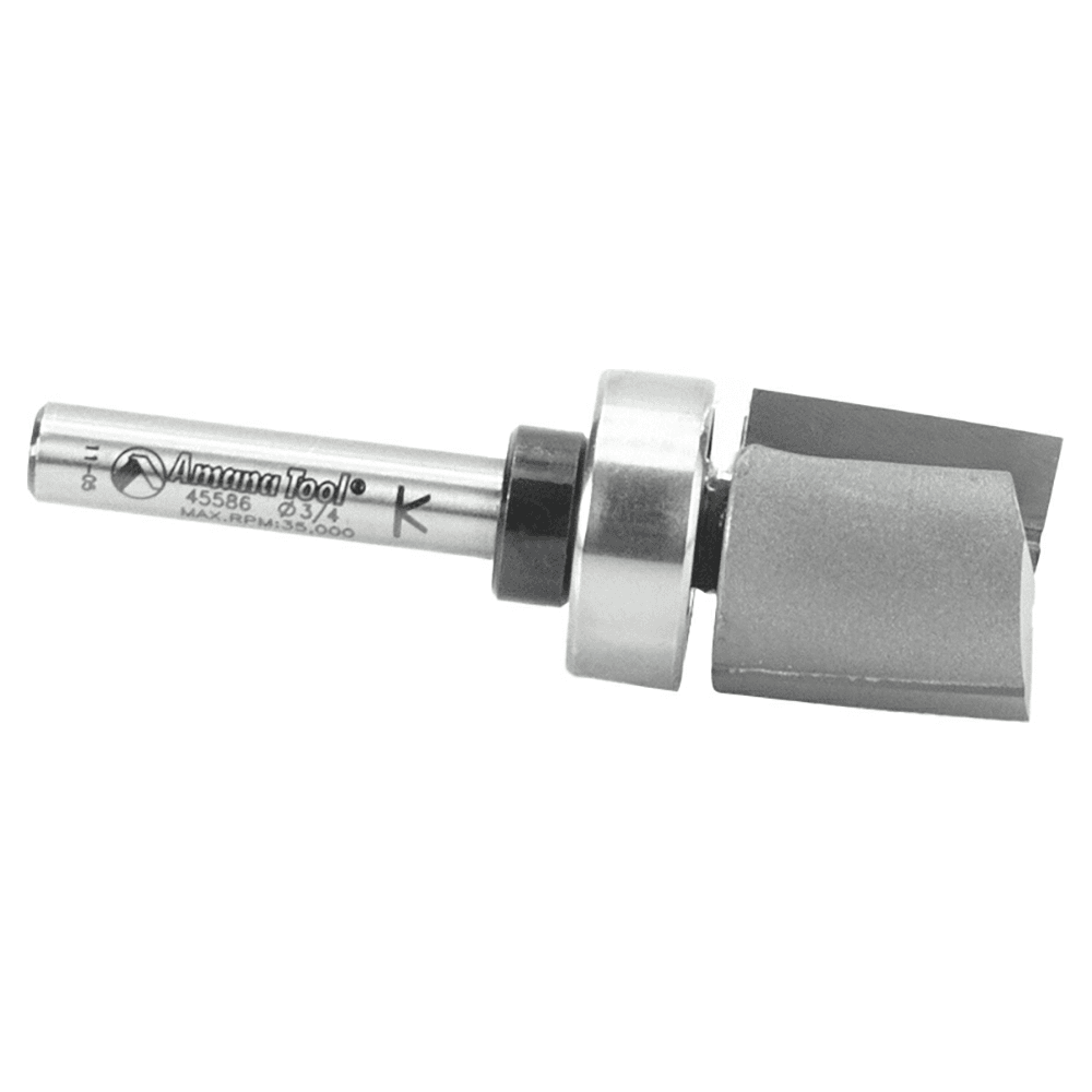 3/4" x 2-7/16" Mortising Router Bit with Upper Ball Bearing, 2-Flute, 1/4" Shank - Alt Image 1